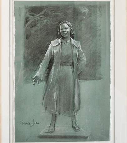 Croquis de Stanley Bleifield de Barbara Johns, militante des droits civiques.
