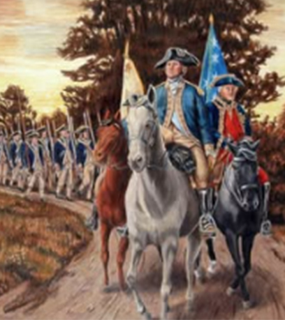 George Washington à cheval sur Yorktown